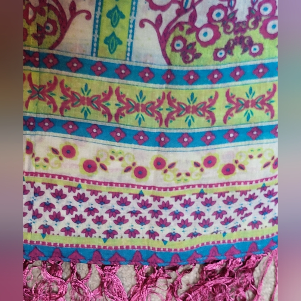 Fun Multicolor Patterned Women's Scarf - Picture 2 of 2